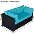 thumbnail image 3 of SUNVIVI OUTDOOR Patio Loveseat, 2 Piece Wicker Outdoor Sectional Couch with Removable Blue Cushions, Extra Sofa Furniture, 3 of 8