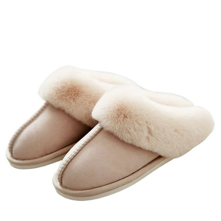 

Women s Suede Comfy Slippers Memory Foam Fluffy Warm Non-Slip Slip on Winter Warm Shoes for Women 40/41 Dark Gray