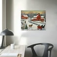 thumbnail image 3 of JRXY Christmas Tree Farm Wall Art Country Winter Scene with Red Barn Charming Decor Premium Gallery Wrapped Canvas Decor 16 x 12 16x12in, 3 of 4