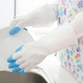 thumbnail image 5 of Blue Blue Rubber Household Gloves For Kitchen Cleaning Dish Washing Heavy Duty Waterproof With Cotton Lining #v8BBQ, 5 of 6
