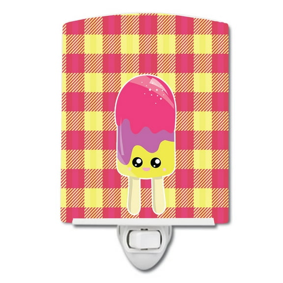 Ice Pop Popcicle Face Gingham Ceramic Night Light