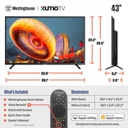 Westinghouse 43 Smart TV, 1080p FHD Xumo TV with Voice Remote, Wifi, Bluetooth, Dolby Sound