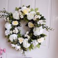 thumbnail image 5 of Travelwant Floral Wreath, Door Wreath, Artificial White Peony Wreath for Front Door , Front Door Decorations Wall Decor, 5 of 8