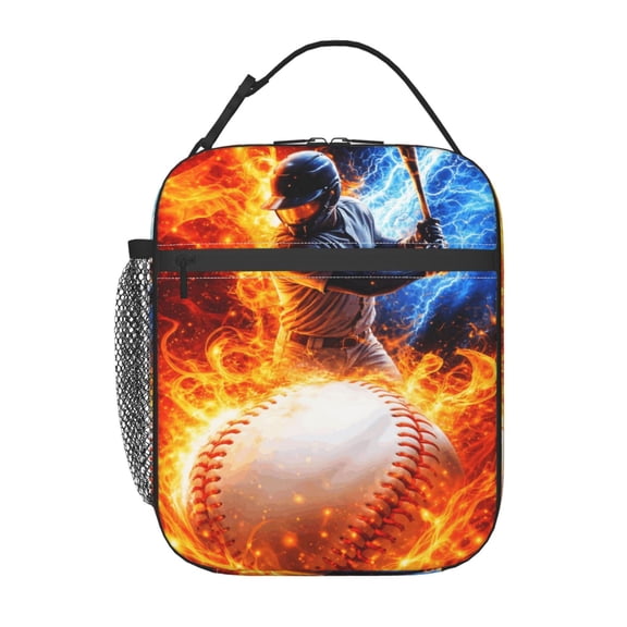 Baseball Lunch Bag Portable Insulated Lunch box with Handle For both men and women