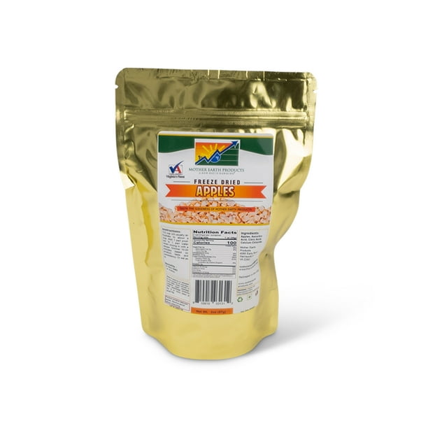 Mother Earth Products Freeze Dried Apples, 2 Cup Mylar Bag 16 oz