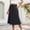 F-424Black, variant on ZHOGXU Women'S Skirt Summer Drawstring Elastic Waist Solid Color Flowy Elegant Lightweight Mid Length Skirt For Everyday Wear,Black,L