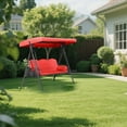 thumbnail image 2 of Swing Chair Replacement Cover Set 75"X47" Outdoor Patio Swing Canopy Cover With Chair Cover Uv Block Sun Shade Waterproof Swing Top Cover(Red), 2 of 6