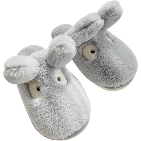 

PIKADINGNIS Cute Animal Slipper Fleece Plush Winter Warm House Sandal Memory Foam Shoes