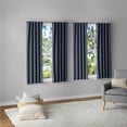 thumbnail image 3 of Mainstays Dark Navy Solid Blackout Rod Pocket with Back Tabs Curtain Panels 4PC Set, Set of 4, 30" W x 63" L, 3 of 11