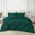 thumbnail image 2 of DNG Creations 1 Piece Luxurious Diamond Ruffle Comforter Super Soft, All Season Pintuck 800 Thread Count, 100% Egyptian Cotton, Full/Queen Size Teal Green Color, 2 of 9