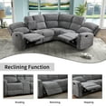 thumbnail image 4 of Bonzy Home Modern Fabric Reclining Sofa with Center Console, Hidden Storage and 2 Cup Holders for Living Room, 4 of 6
