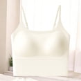 thumbnail image 4 of Blmnix No Underwire Women's Bras Push Up Bra Longline Seamless Bras Bralette White Womens Sports Bras,XL, 4 of 5
