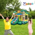 thumbnail image 6 of Pogo Bounce House Crossover Bounce House with Slide, Tropical Smiley Face, No Blower, 6 of 8