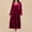 Red, variant on YHAJDS Women's Casual Dress,Fall Dresses for Women V Neck Long Sleeve Midi Dress Velvet Fabric Puff Sleeve Ruffled Hem Waist Cinching Elegant Casual Dress