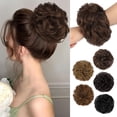 thumbnail image 1 of HMD Extensiones de moño de cabello humano, moño desordenado, cabello humano, moño de rosa desordenado, pieza de cabello, moño de cabello rizado con banda elástica, extensiones de cabello para moño,, 1 of 5