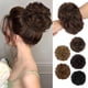 thumbnail image 1 of HMD Extensiones de moño de cabello humano, moño desordenado, cabello humano, moño de rosa desordenado, pieza de cabello, moño de cabello rizado con banda elástica, extensiones de cabello para moño,, 1 of 5