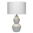 thumbnail image 1 of Benzara BM241219 Ceramic Table Lamp with Neutral Waves Pattern, White & Blue, 1 of 1