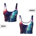 thumbnail image 6 of Rateoe Starry Multicolored Wolf Print Womens' Sports Bras Scoop Neck Sports Vest- Padded U Back Seamless High Impact Support, 6 of 7