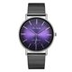 thumbnail image 1 of Reloj de pulsera de cuarzo con pantalla analógica y esfera redonda grande de aleación de moda (negro + plateado + morado), 1 of 3