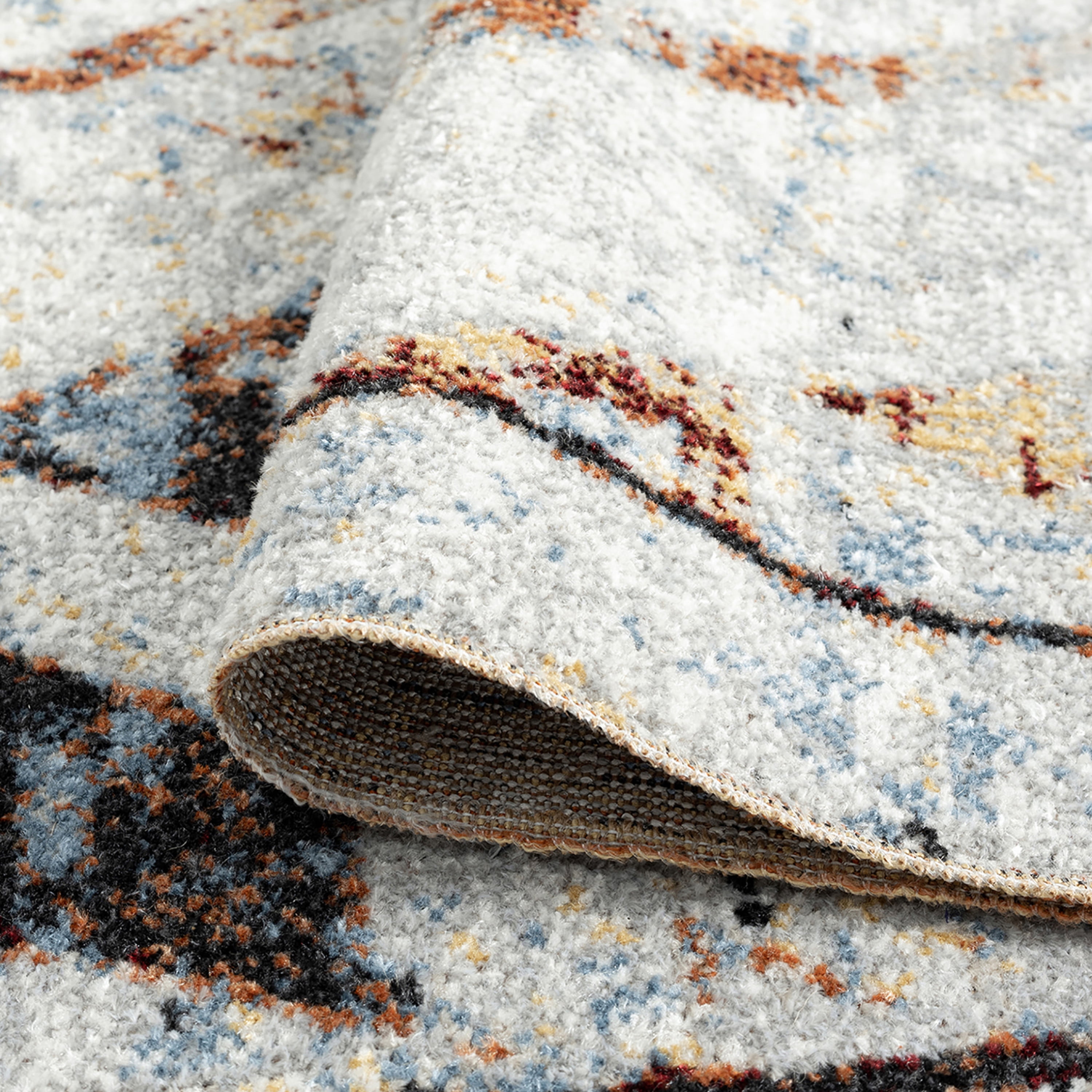 Contemporary 2x3 Area Rug (2' x 3') Diamond Rust, Rust Indoor Scatter Easy to Clean