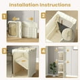thumbnail image 6 of 4 Tier Slim Bathroom Storage Cabinet with Wheels and Toilet Paper Holder, Waterproof No Assembly Required for Small Spaces, 6 of 8