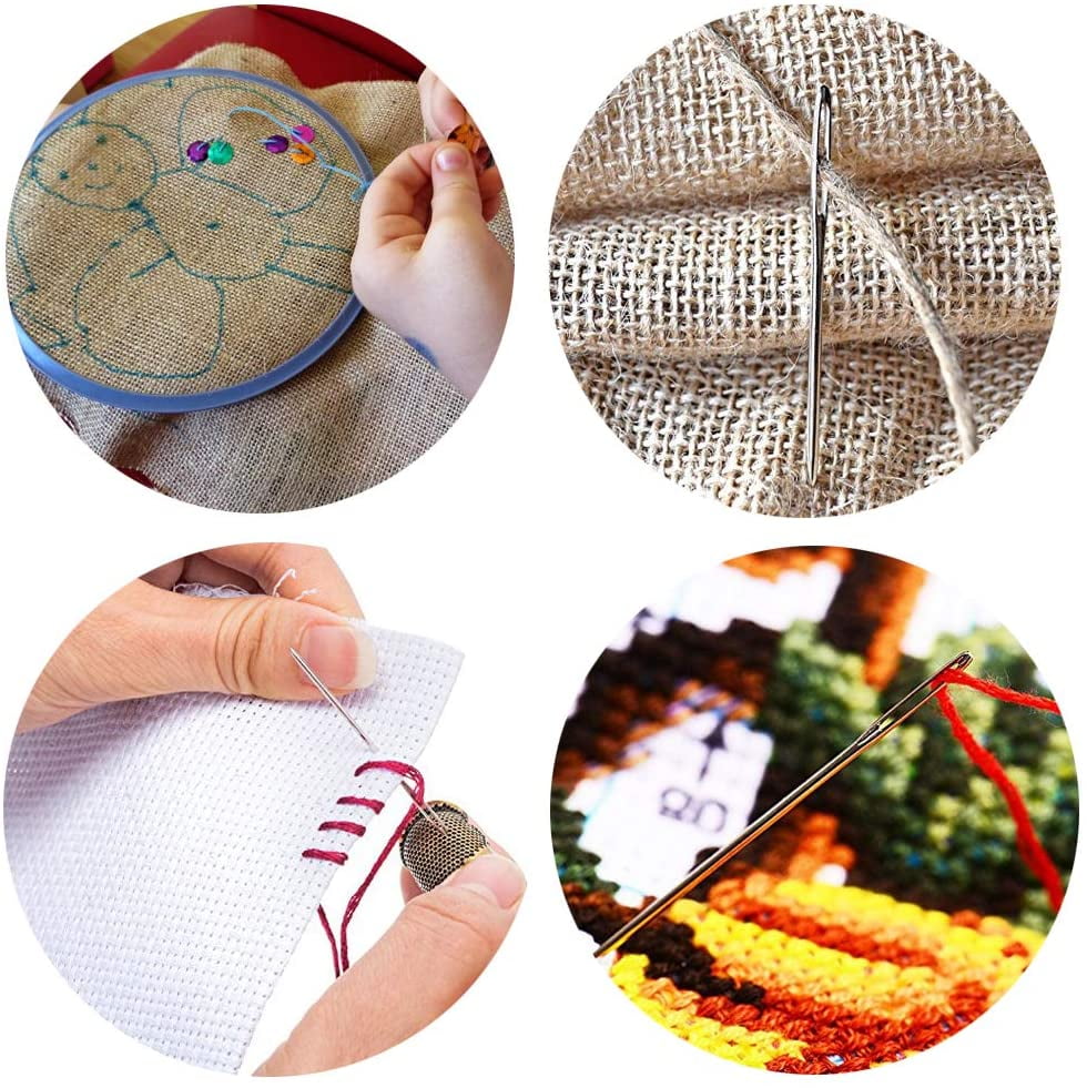 9PCS Large Eye Blunt Needles Steel Hand Knit Crochet Cross Stitch Weaving Sewing 