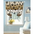 thumbnail image 2 of Brown Dog Paw Print Tie Up Curtains for Window, Thermal Insulated Balloon Shade Adjustable Rod Pocket Curtains Valance Panels for Kitchen Bathroom Cafe 52 x 45 Vintage Farmhouse Wooden Grain, 2 of 6