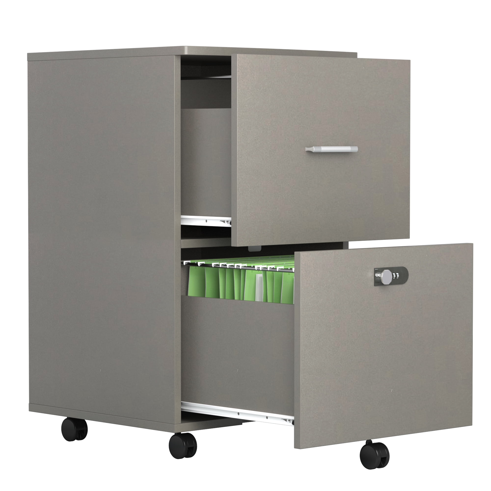 Kadyn Pulley Movable File cabinet, Small Rolling File Cabinet with Two Drawers and Lock, Office Storage Cabinet for Home Office, Antique grey white Kadyn Pulley Movable File cabinet, Small Rolling File Cabinet with Two Drawers and Lock, Office Storage Cabinet for Home Office, Antique grey white