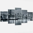 thumbnail image 2 of Designart 'Panorama New York City at Night ' Multipanel Cityscape Metal Wall Art, 2 of 5
