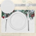 thumbnail image 3 of Ambesonne Christmas Place Mats Set of 4, Stars Berries Xmas, Standard Size, Green Red, 3 of 6