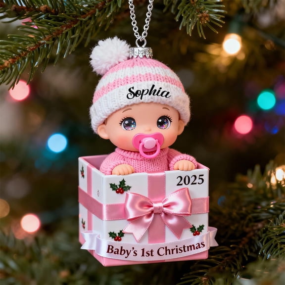 Baby’s First Christmas Ornament – Custom Acrylic Gift for Baby Boy or Girl