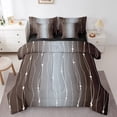 thumbnail image 1 of YST Ombre Gradient 7-Piece Comforter Set, Full Size, Gray Brown Watercolor, Geometric Lines, Modern Abstract, 1 of 4