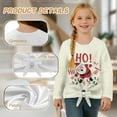 thumbnail image 5 of DISNIMO Girls Tunic Tops Santa Claus Ho Print Casual Loose Pullover Tops Long Sleeve T Shirts Tie Front Blouse Tops Fall Winter Clothes for Teens, 5 of 8