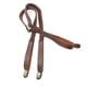 thumbnail image 4 of 110*15cm Y Back High Quality Wine Red Crack Face PU Leather Solid Fashion Unisex Suspenders Adjustable 3 Clip Retro Men Gift, 4 of 5