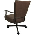 thumbnail image 2 of Pemberly Row Swivel Dining Caster Chair- Whiskey Brown Fabric-Brown Frame, 2 of 2
