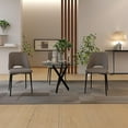 thumbnail image 4 of Velets Set of 4 Aria Side Chair, Upholstered Cushion Padded Faux Leather Curved Backrest Seat w/Metal Legs, Stylish & Modern Dining Chair for Living & Dining Room, Kitchen, Bedrooms & Offices - Gray, 4 of 5