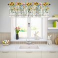 thumbnail image 5 of Valances for Windows Summer Sunflower Green Leaves Rod Pocket Short Curtain for Bathroom Living Room Bedroom Farm Retro Wood Board 1 Panel 42x12in, 5 of 9