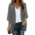 thumbnail image 2 of Dyegold Kimonos For Women Boho Fall Fashion 2023 Open Front Cardigans Tops Casual Chiffon Lightweight 3/4 Sleeve Coverups, 2 of 8