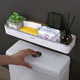 thumbnail image 4 of Armario de almacenamiento para baño, estante para colgar en la pared, artefacto multifuncional sin agujeros, estante para inodoro, organizador de estante blanco, 4 of 7