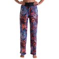 thumbnail image 2 of Women's Casual Pants, Women'S Drawstring Stretch Floral Print Long Wide Leg Pants,Women's Casual Pants L, 2 of 5