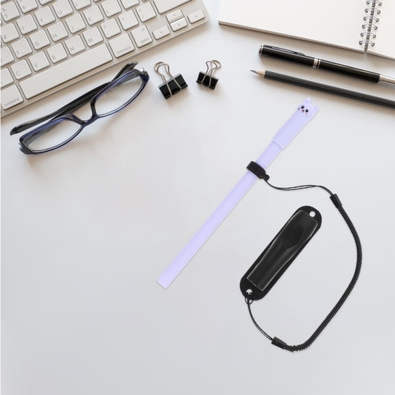Pungan 2-Pack Retractable Pen Lanyard Holders with Base, Stylus Pen Ropes, 9.06" Length for Office, School, and Bank Use