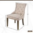 thumbnail image 7 of Dining Chair Set of 6, Modern Tufted Upholstered Fabric Kitchen Chairs with Solid Wood Legs and Copper Nails Trim, Comfy Leisure Padded Chairs Side Chair for Living Room Dining Room, Beige, 7 of 7
