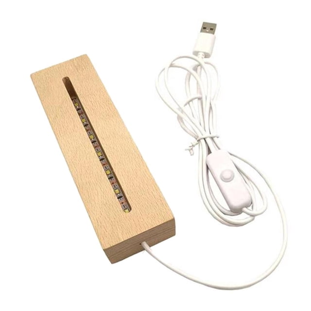 Lámpara apariencia de Rectángulo con Interruptor USB Luz de Noche Moderna Soporte de Lámpara de Noche Led de Acrílico Bas cálido tipo A Sunnimix Mostrar luz nocturna