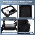 thumbnail image 4 of Zoolike 3 in 1 Pet Stroller for Dogs and Cats,4 Wheel Foldable Stroller with Detachable Carrier&Storage Basket,Black, 4 of 7