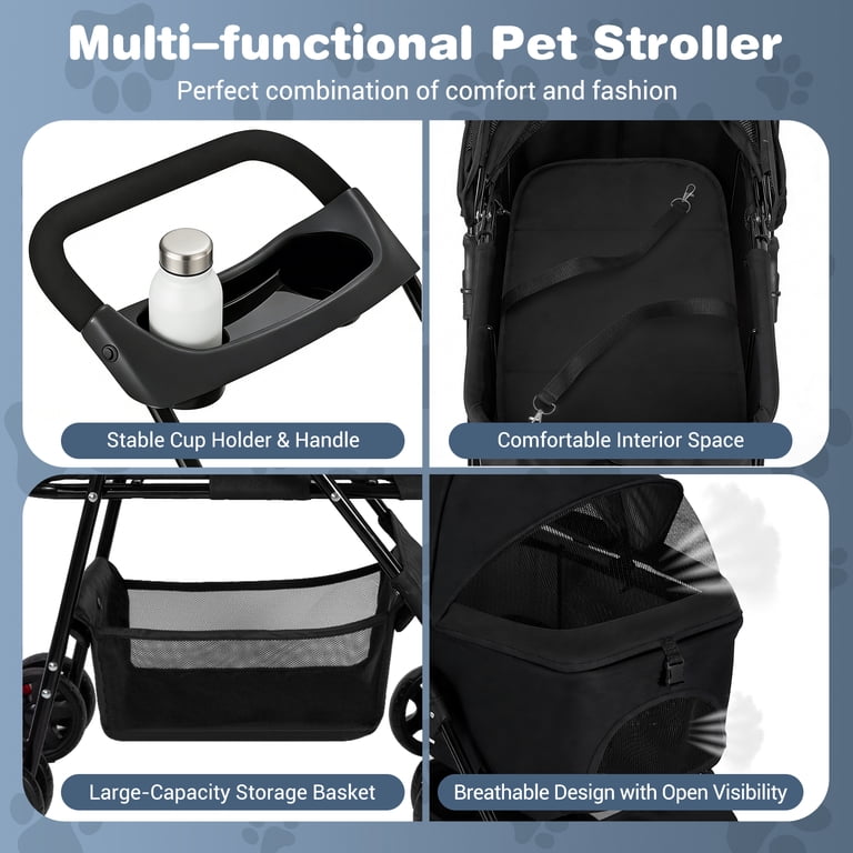 Zoolike 3-in-1 Pet Stroller with Detachable Carrier photo 4