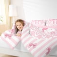 thumbnail image 4 of Homewish Initial R Letter Full Size Comforter Sets for Kids, Kawaii Bowknot Ribbon Bedding Comforter Set, Pink Princess Style Reversible Bedding Sets, Microfiber Bedroom Decor, 3-Piece, 4 of 8