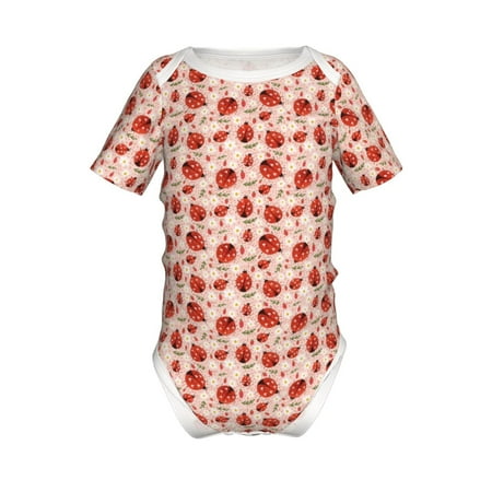 

Yiaed Ladybugs With Heart Spots Print Infant Climbing Short Sleeve Onesie One-Piece Baby Bodysuit Clothes 0-12 Months -9M