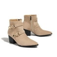 thumbnail image 5 of Mostsola Ankle Boots for Women Pointy Toe Stacked Heel Side Zipper Chelsea Fall Booties, 5 of 8