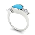 thumbnail image 2 of Three-Stone Engagement Ring for Women - 3.5ct Simulated Turquoise in 18K White Gold Promise Ring, 2 of 6