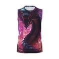 thumbnail image 6 of Lsque Neon Futuristic Dragon Print Men's Cotton Blend Sleeveless Muscle Shirts (S-3XL)- Moisture Wicking, Odor Protection, UPF 30+,Small, 6 of 8